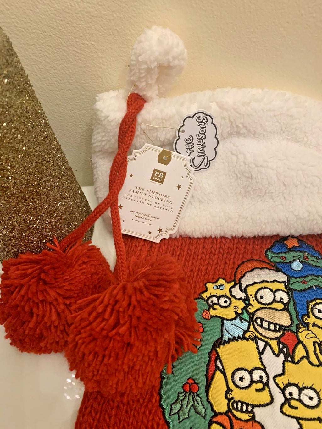 Pottery Barn Holiday Christmas stocking Simpsons Disney teen party gift school -