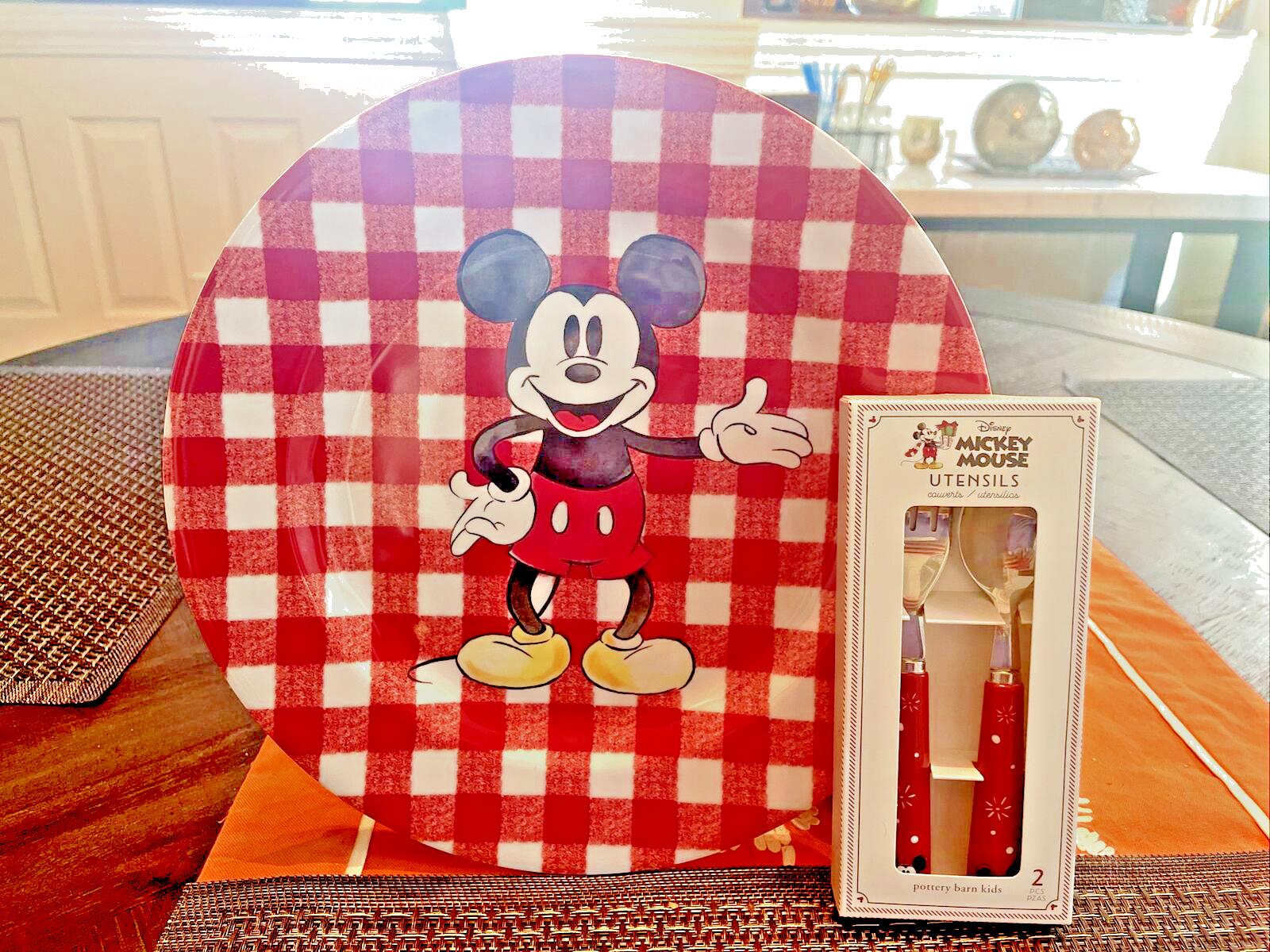 Pottery Barn Mickey Mouse Holiday Disney Christmas Dinner set School Kid gift m