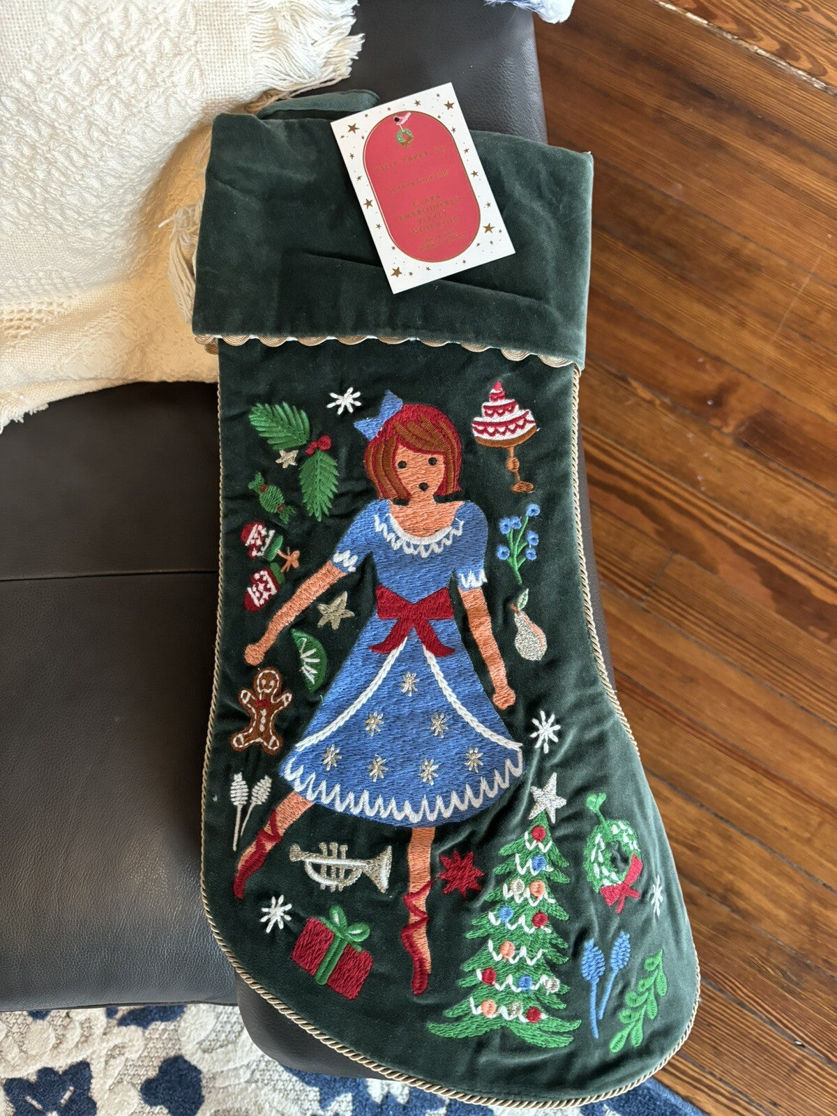 Pottery Barn Holiday Doll Nutcracker Velvet Christmas stocking gift party girl