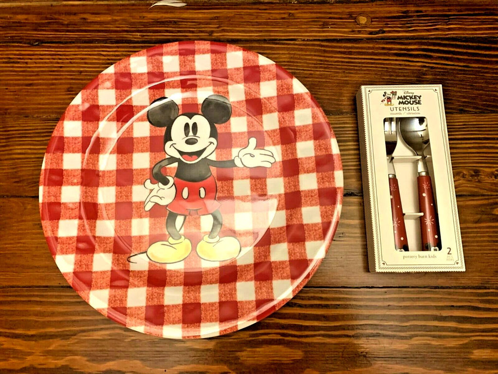 Pottery Barn Mickey Mouse Holiday Disney Christmas Dinner set School Kid gift m