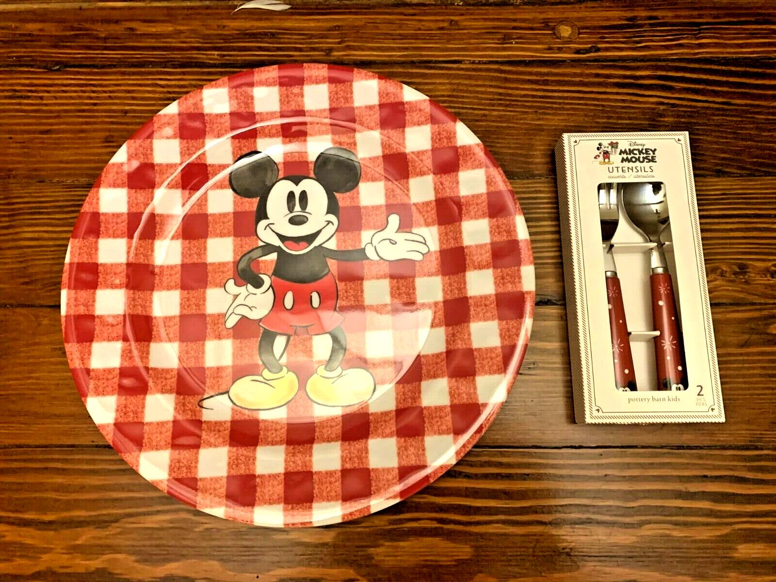 Pottery Barn Mickey Mouse Holiday Disney Christmas Dinner set School Kid gift m
