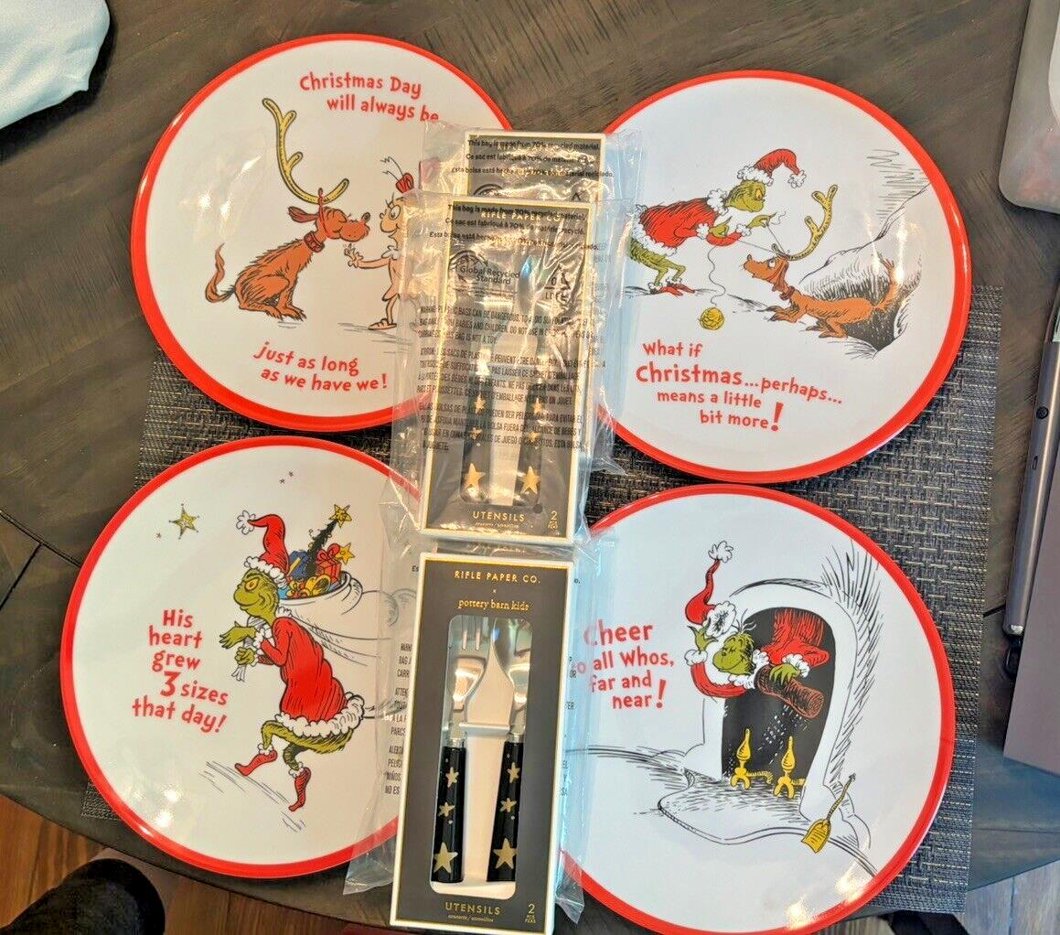 Pottery Barn GRINCH Dinner SET Plate Seuss Disney holiday Christmas party gift