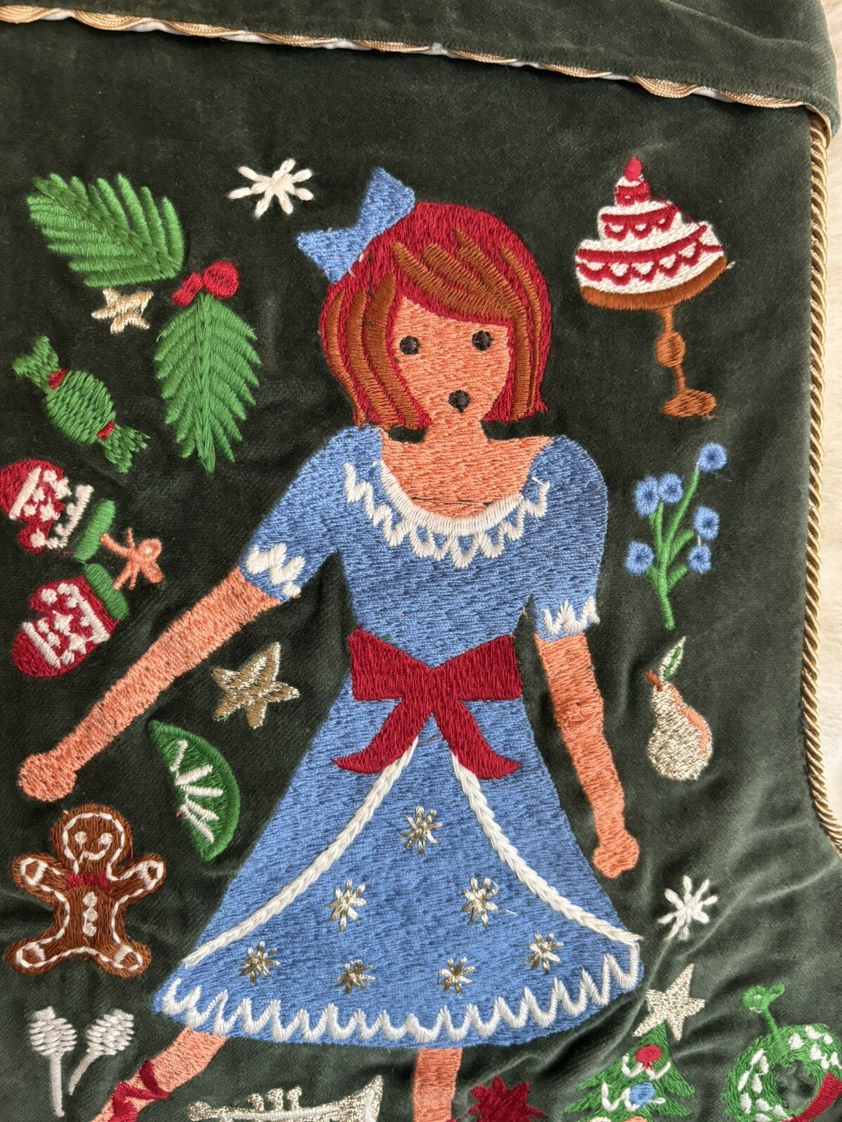 Pottery Barn Holiday Doll Nutcracker Velvet Christmas stocking gift party girl