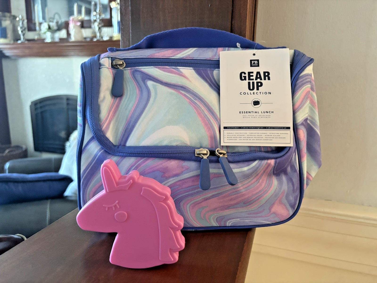 School Pottery Barn LUNCH BAG Gear disney travel princess rainbow +Unicorn set 1