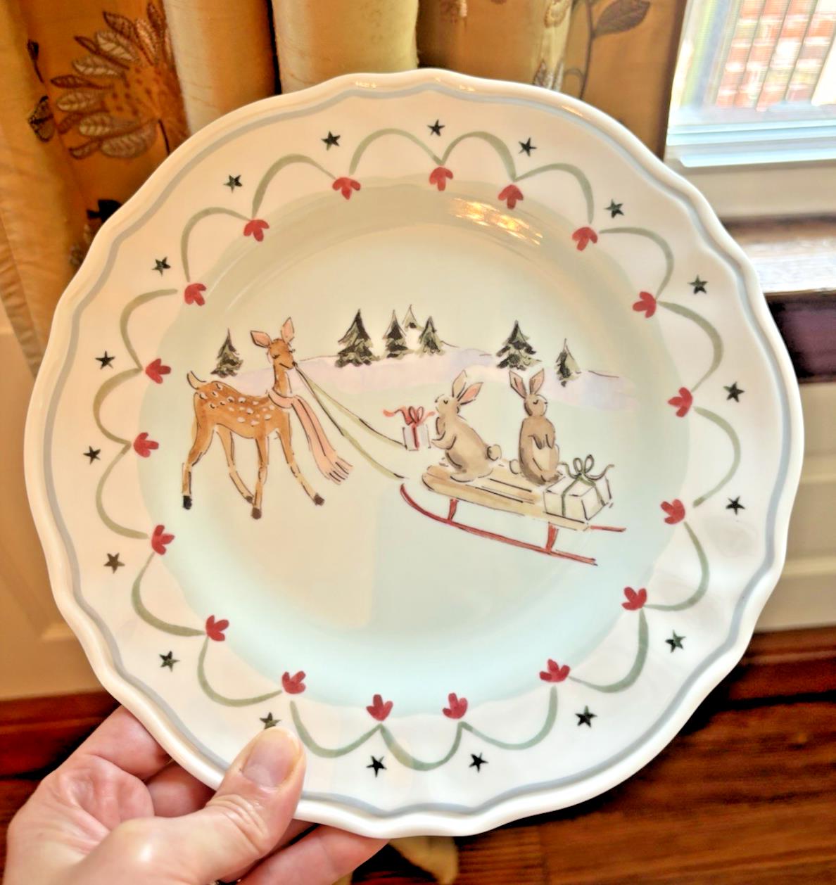 Pottery Barn holiday Christmas Riley party school Disney kid dinner Plate gift !