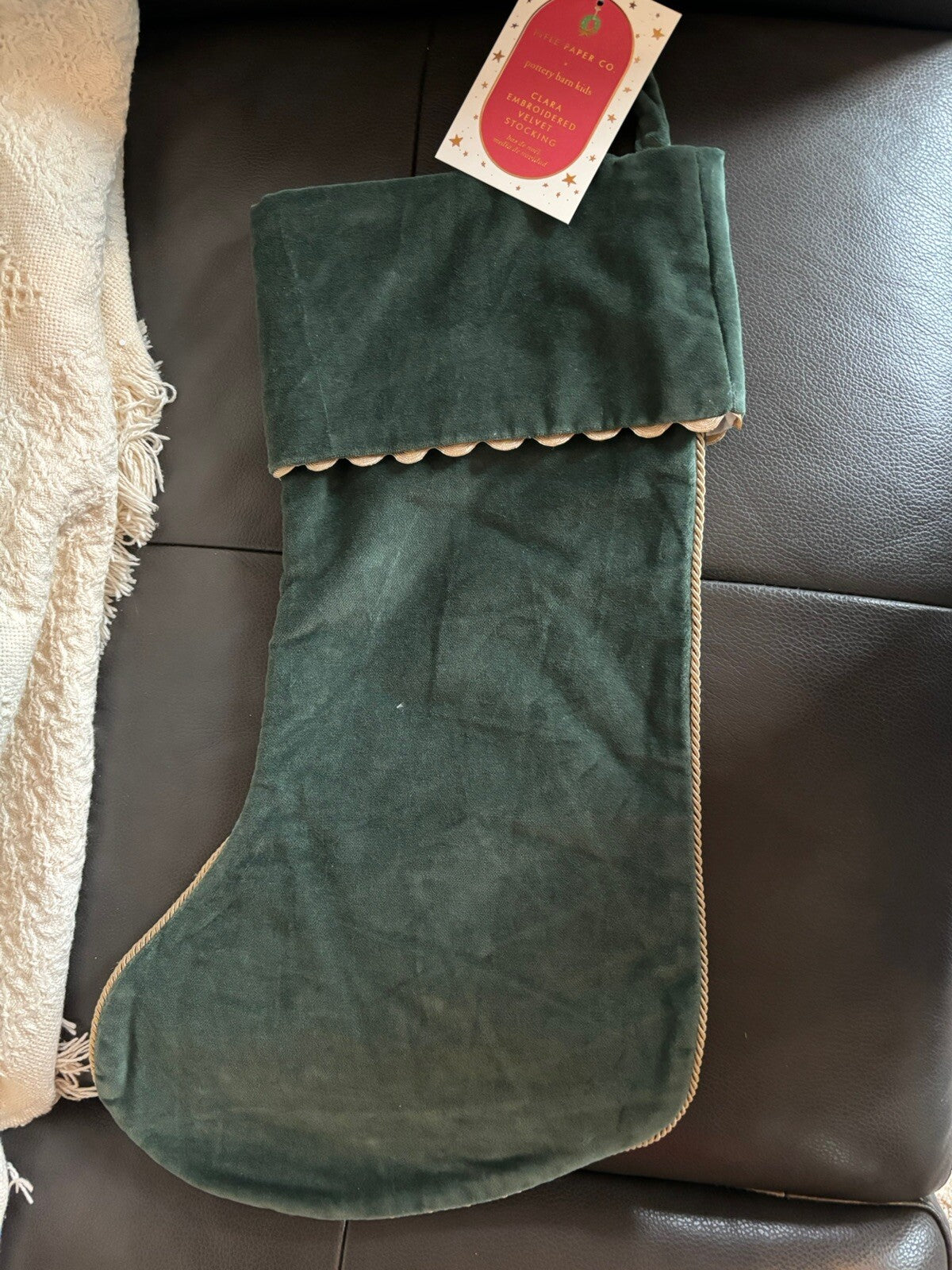 Pottery Barn Holiday Doll Nutcracker Velvet Christmas stocking gift party girl