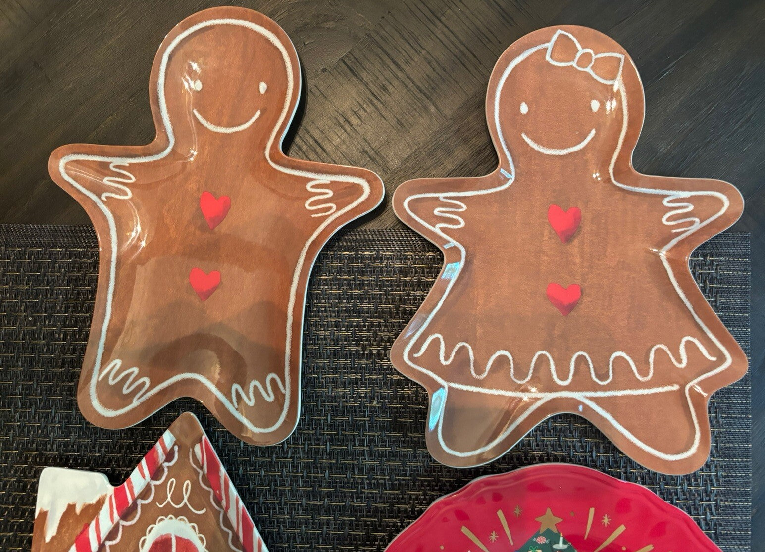 Pottery Barn Christmas holiday PLATE Nutcracker Gingerbread Disney party SET 4 .