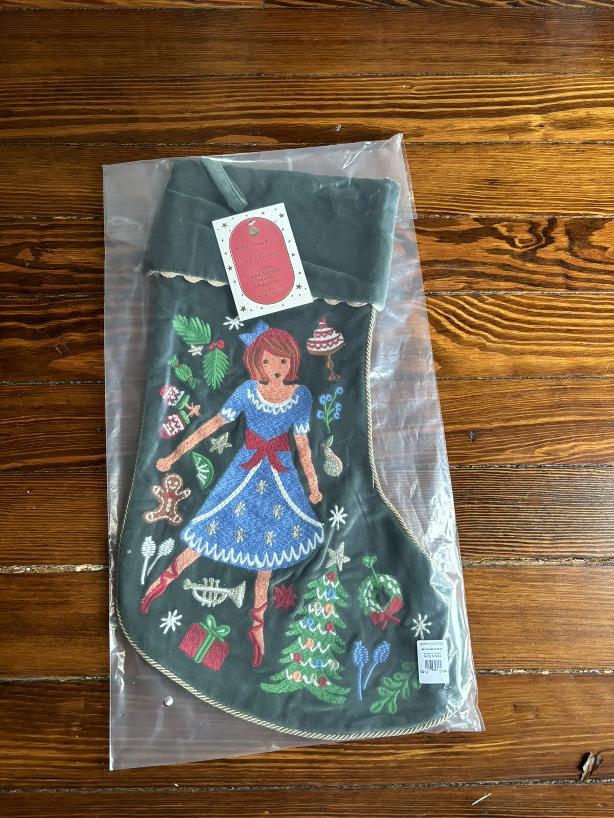 Pottery Barn Holiday Doll Nutcracker Velvet Christmas stocking gift party girl