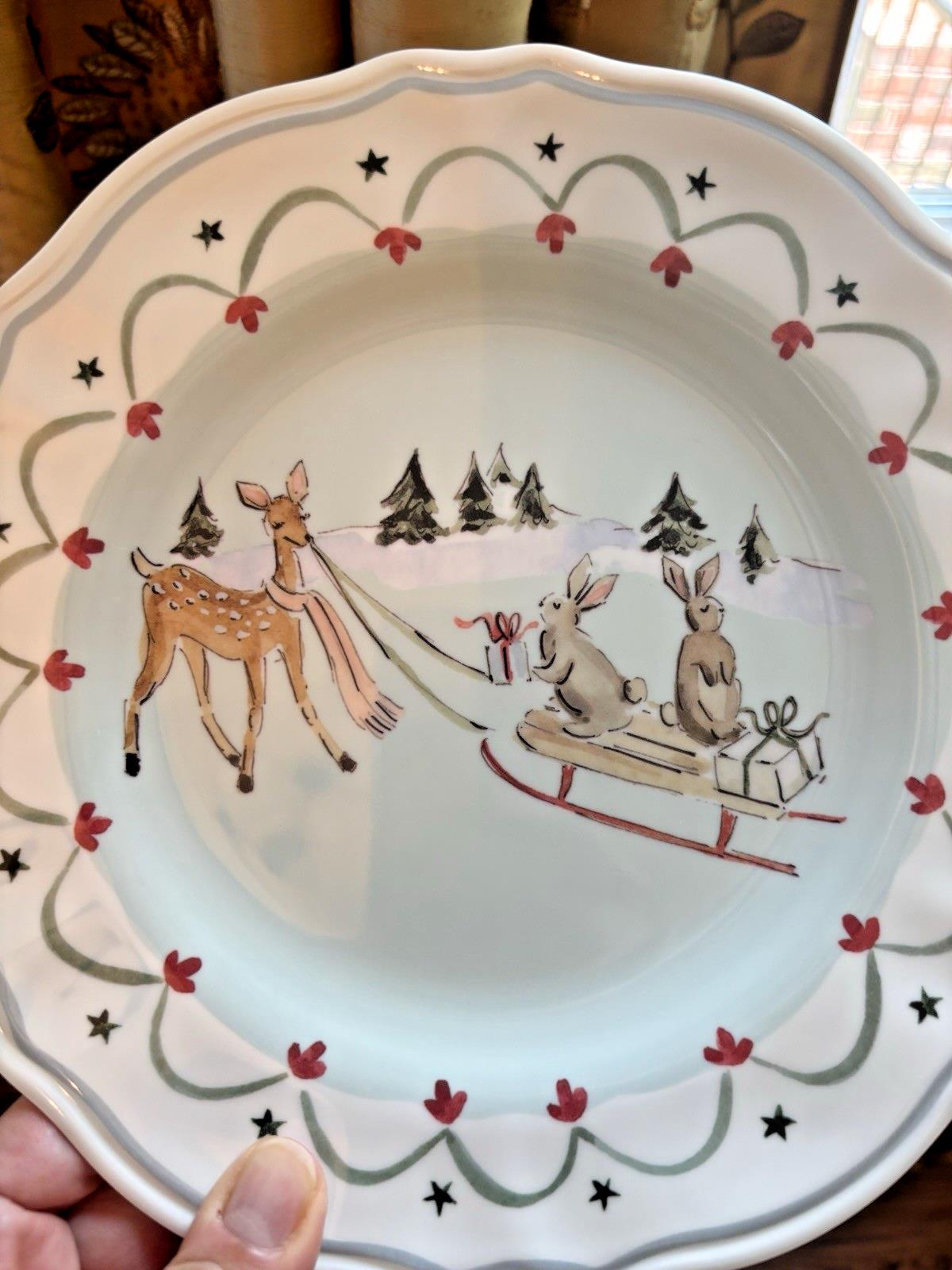 Pottery Barn holiday Christmas Riley party school Disney kid dinner Plate gift !