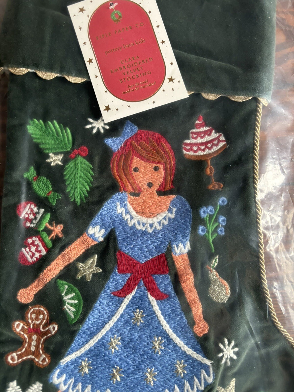 Pottery Barn Holiday Doll Nutcracker Velvet Christmas stocking gift party girl