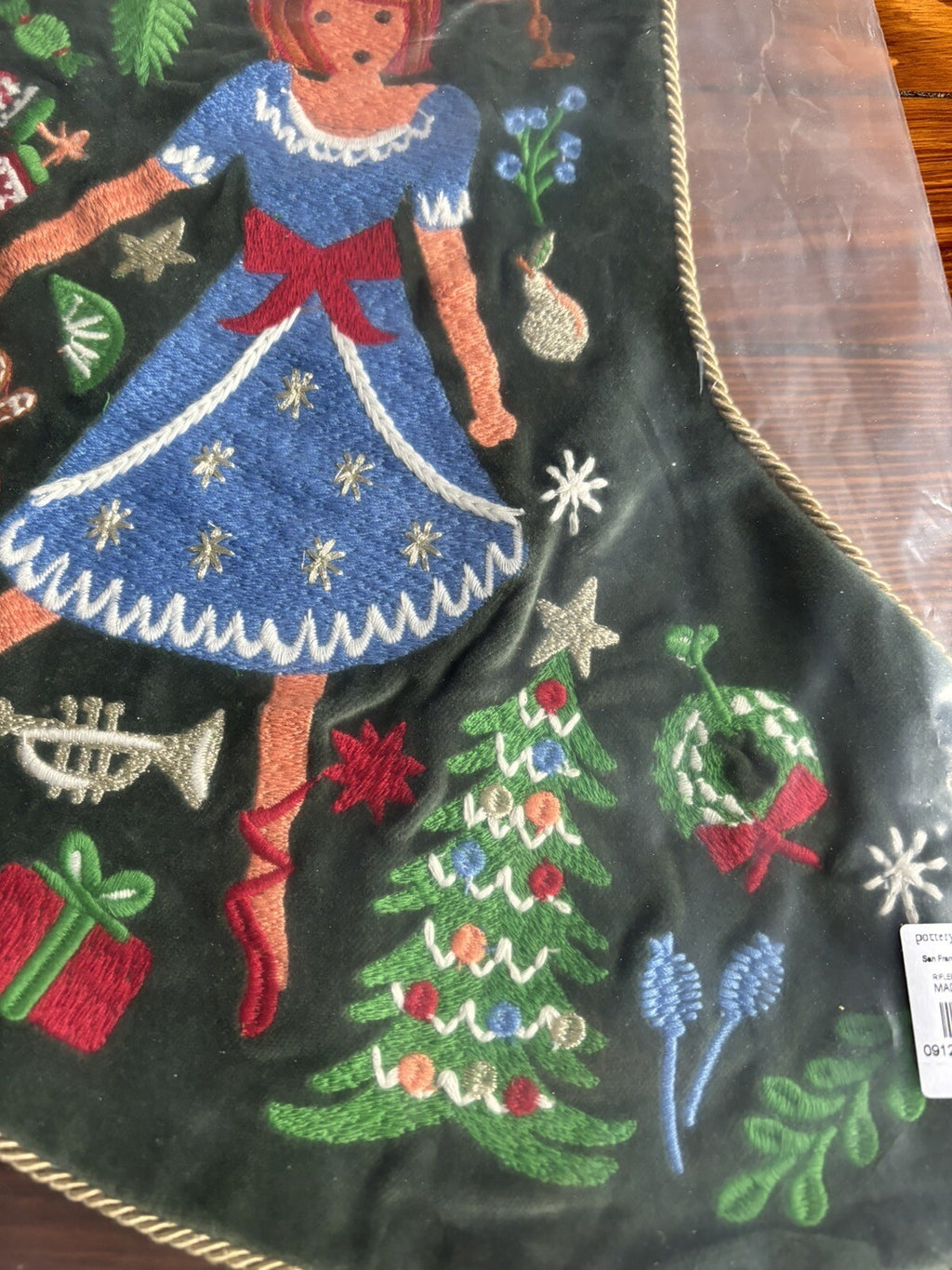 Pottery Barn Holiday Doll Nutcracker Velvet Christmas stocking gift party girl