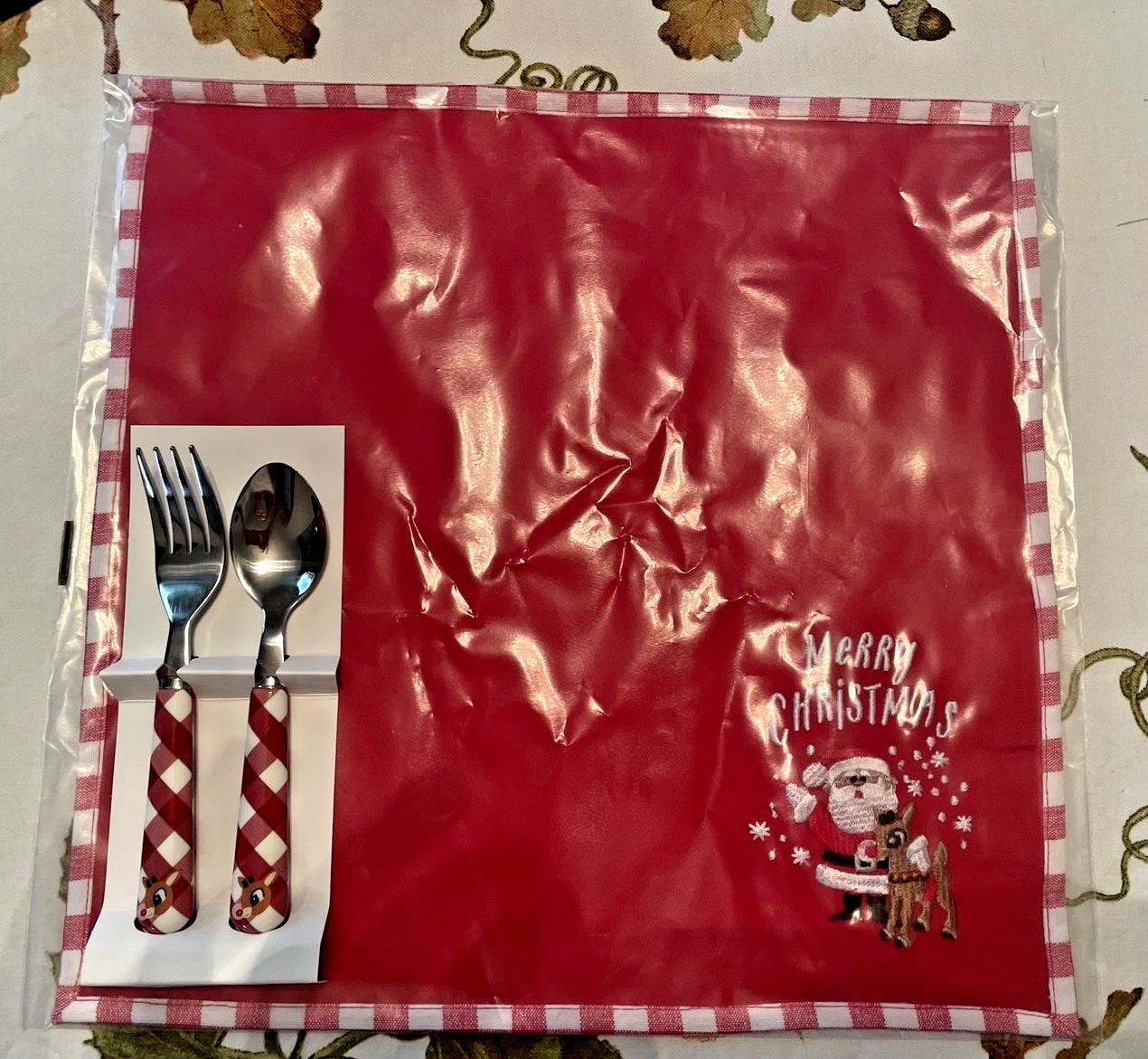 Pottery Barn holiday Rudolph Reindeer Napkin Holiday Christmas party SET 4 -