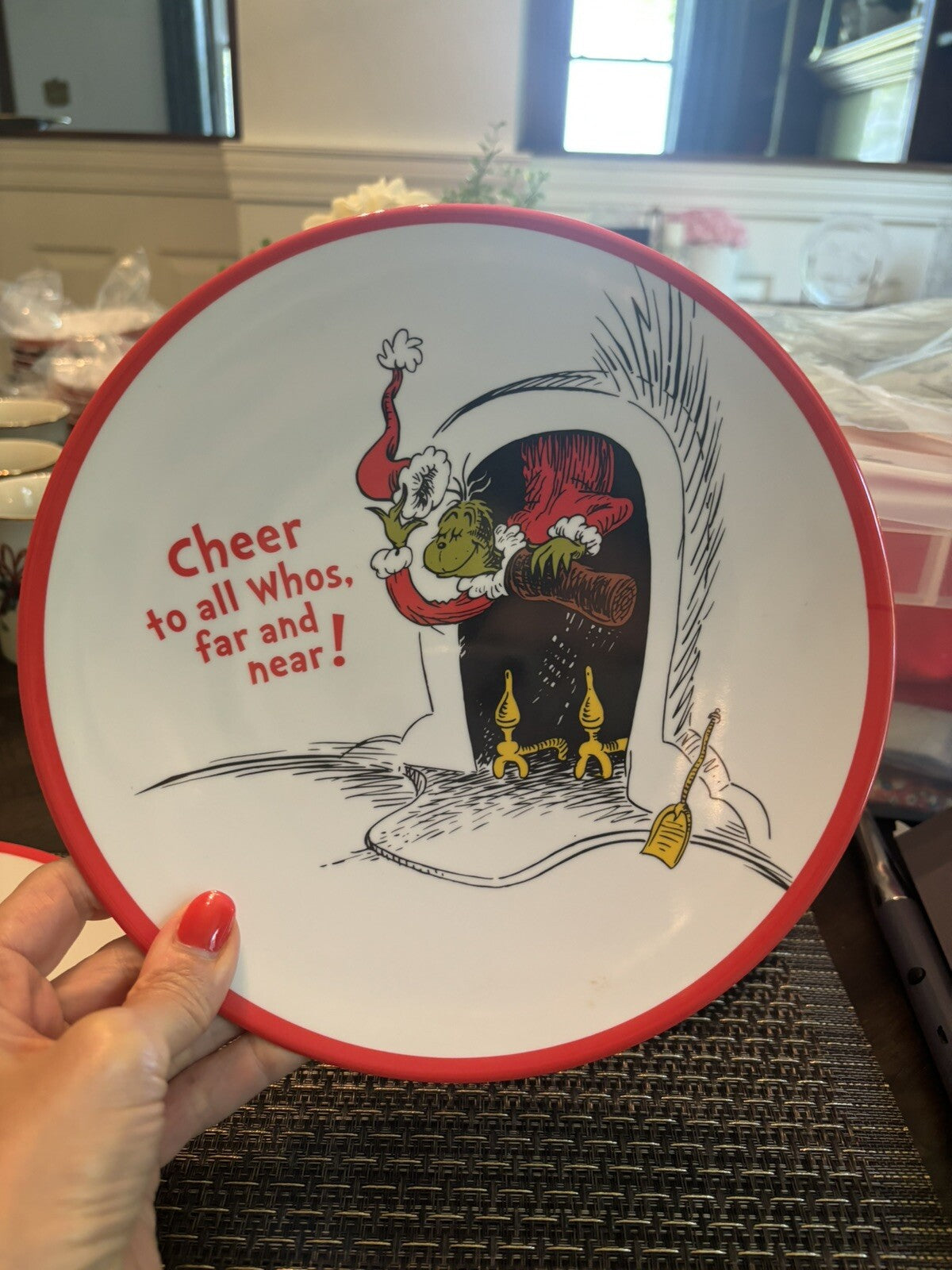 Pottery Barn GRINCH Dinner SET Plate Seuss Disney holiday Christmas party gift