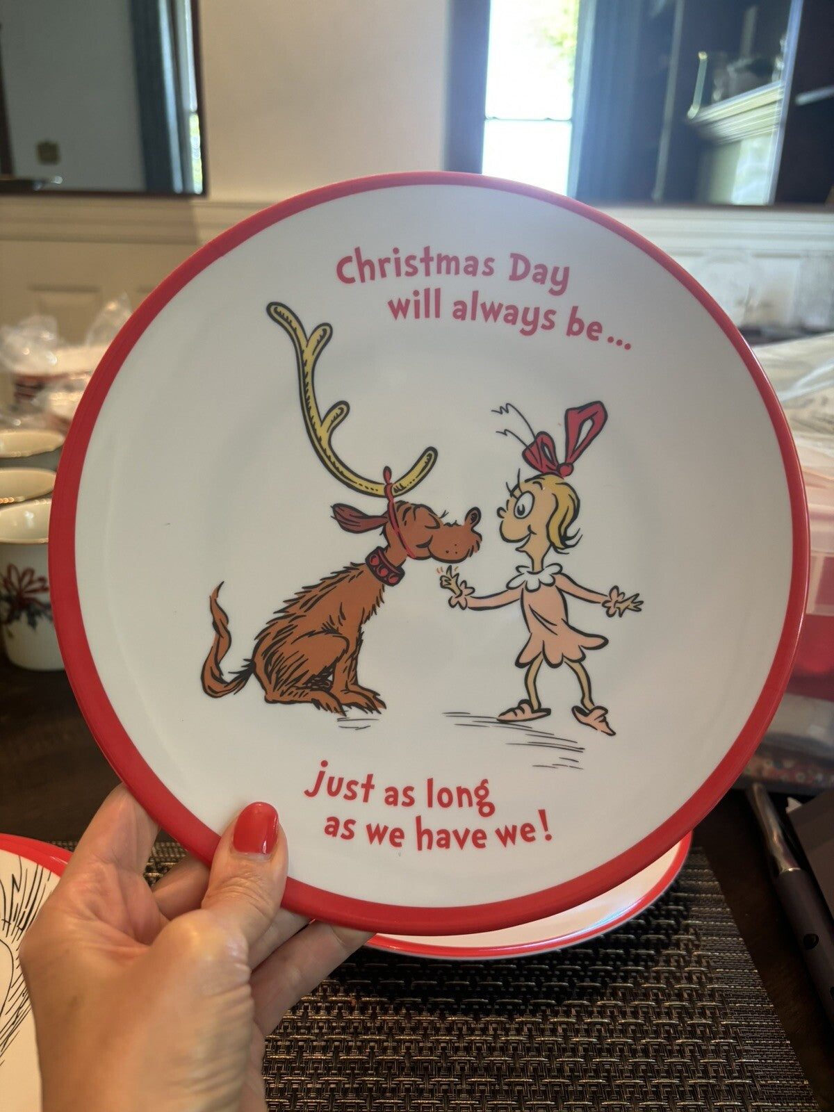 Pottery Barn GRINCH Dinner SET Plate Seuss Disney holiday Christmas party gift
