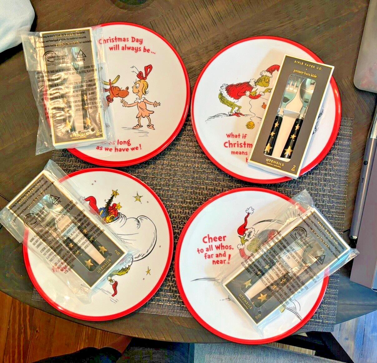 Pottery Barn GRINCH Dinner SET Plate Seuss Disney holiday Christmas party gift