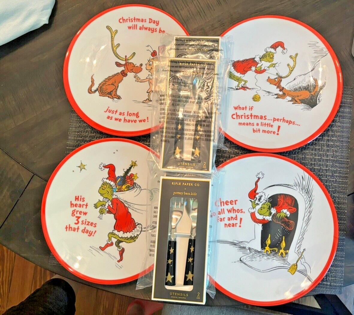 Pottery Barn GRINCH Dinner SET Plate Seuss Disney holiday Christmas party gift