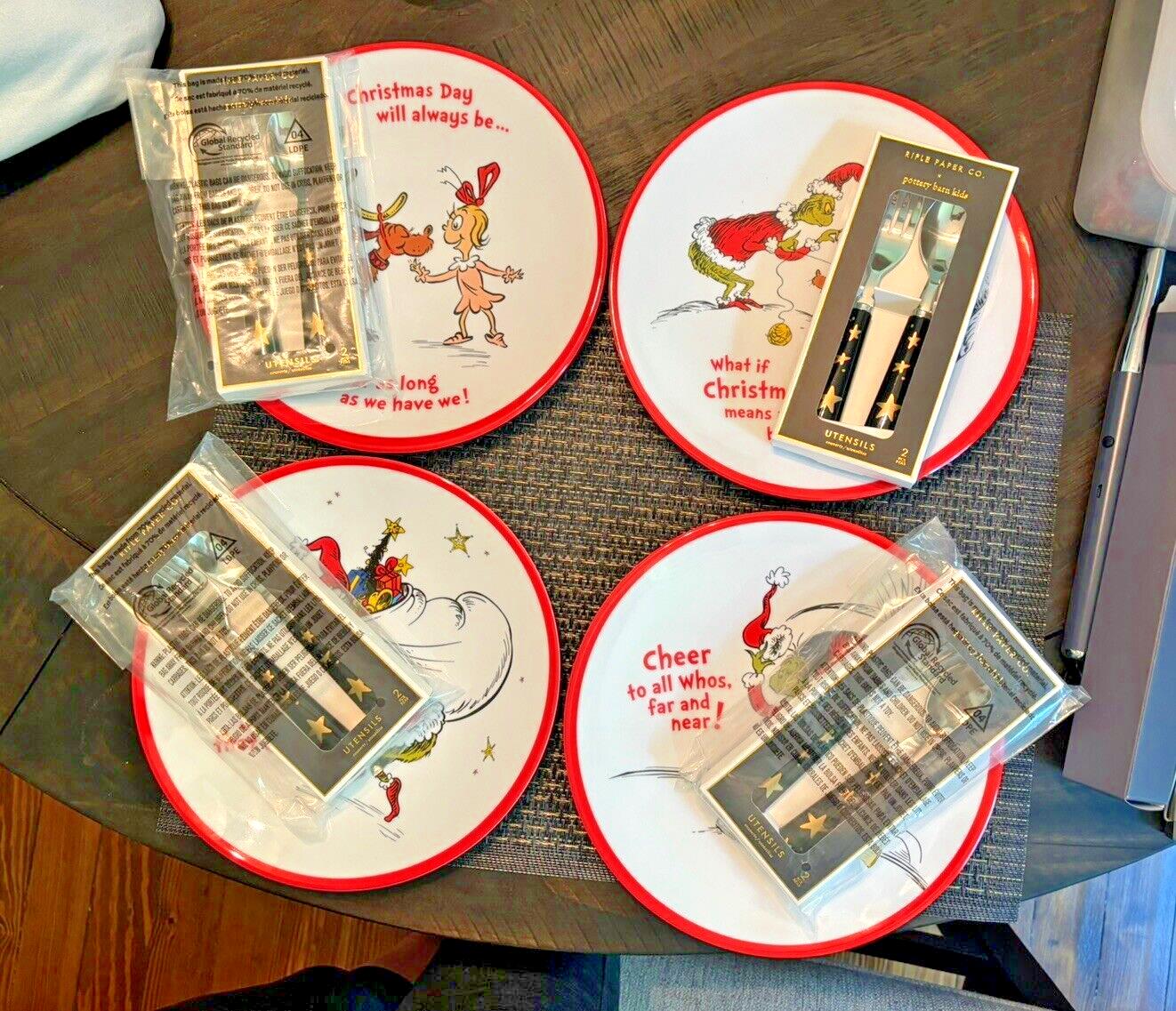 Pottery Barn GRINCH Dinner SET Plate Seuss Disney holiday Christmas party gift