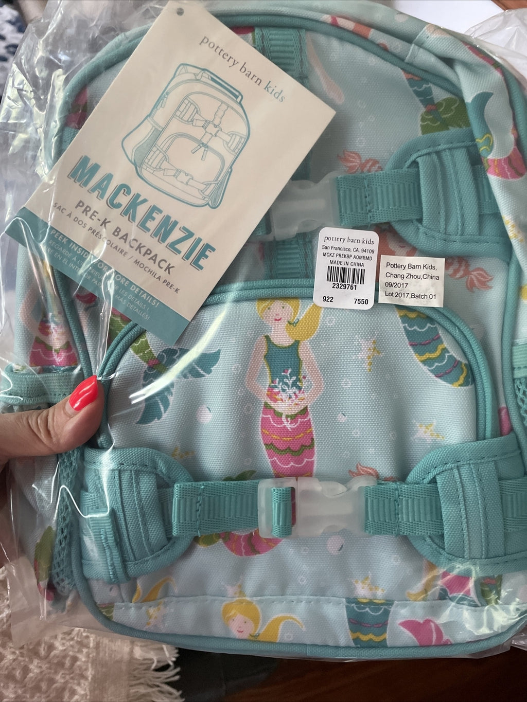 school Pottery barn Pre k MERMAID Mini BACKPACK Disney PRIncess  ?? party gift .