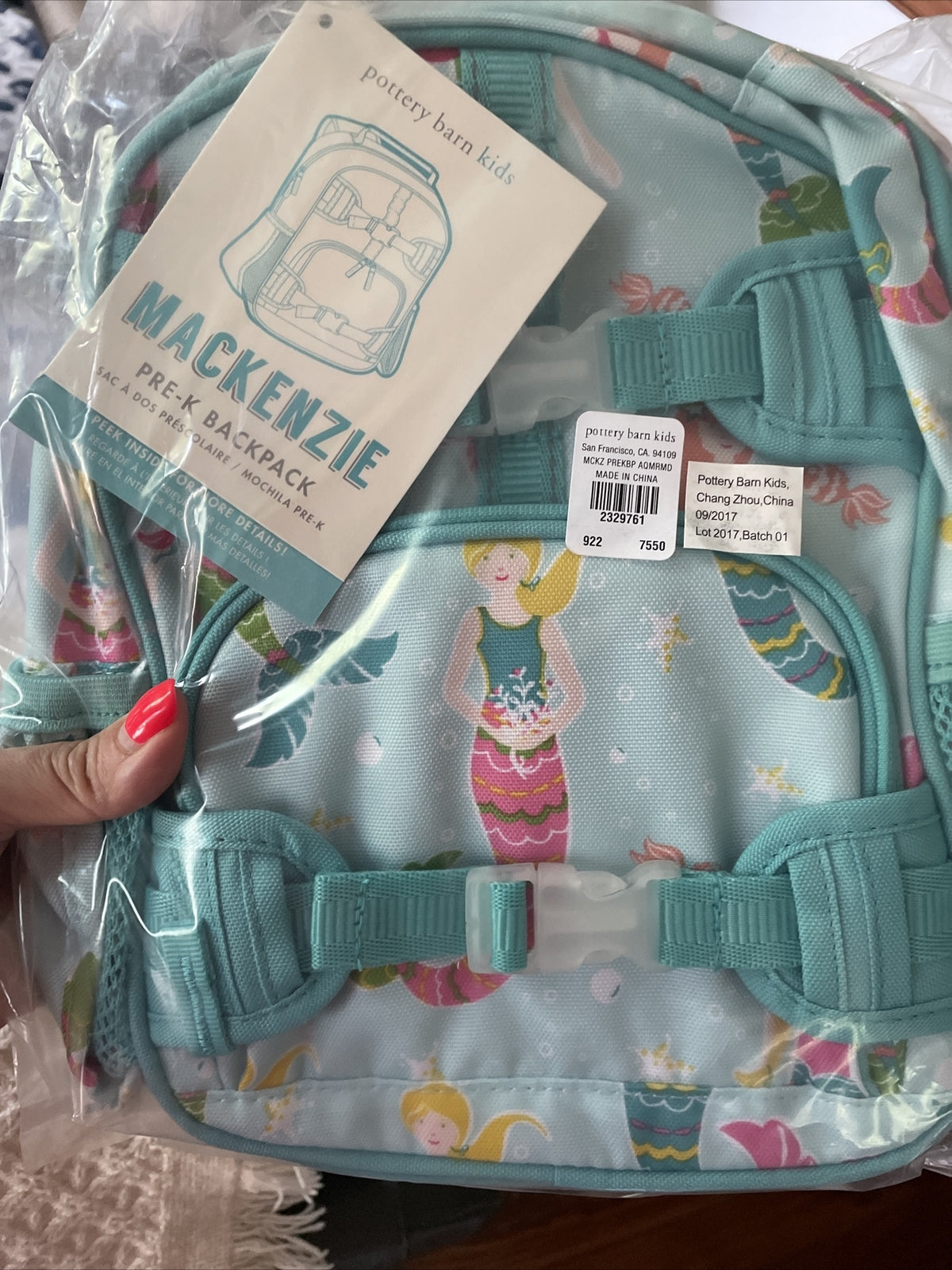 school Pottery barn Pre k MERMAID Mini BACKPACK Disney PRIncess  ?? party gift .