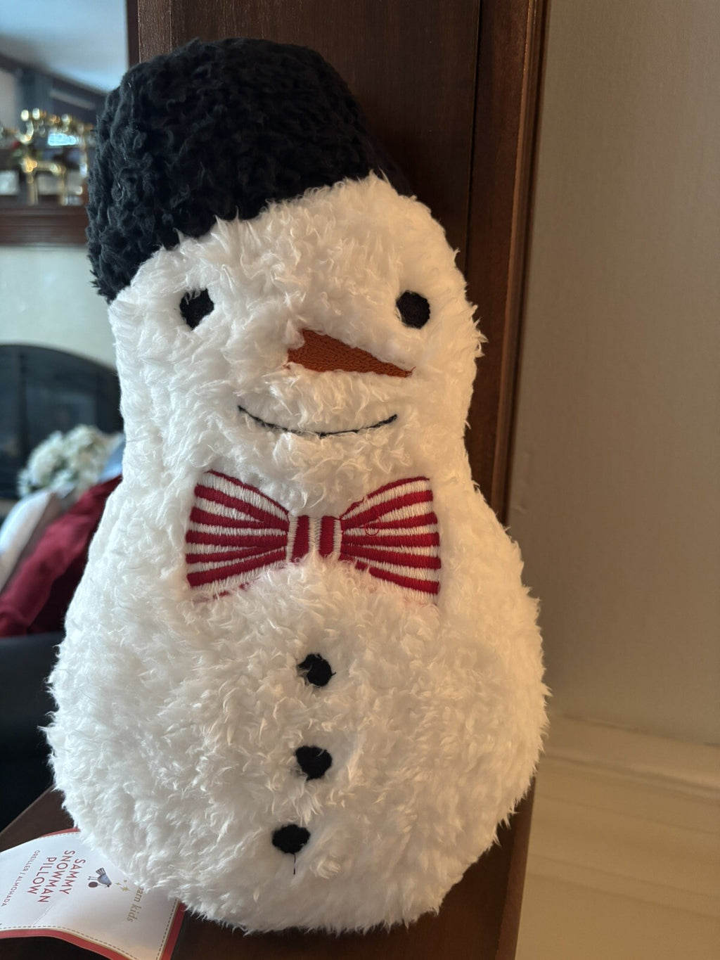 pottery barn Holiday Christmas Snowman frosty bumble pillow Disney gift party '