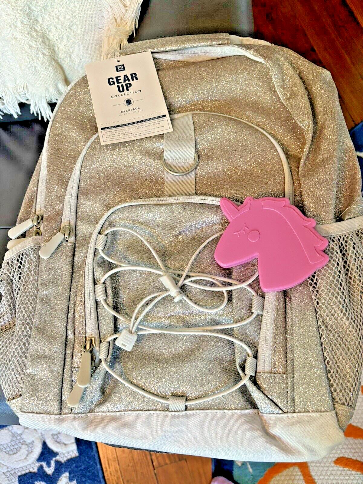 School Pottery barn Glitter BACKPACK LARGE princess rainbow Disney+Bag ?? 1