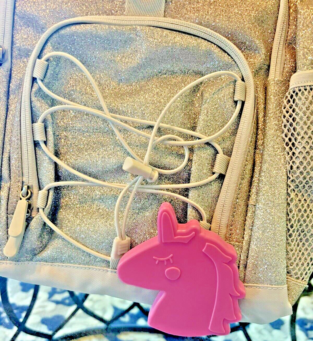School Pottery barn Glitter BACKPACK LARGE princess rainbow Disney+Bag ?? 1