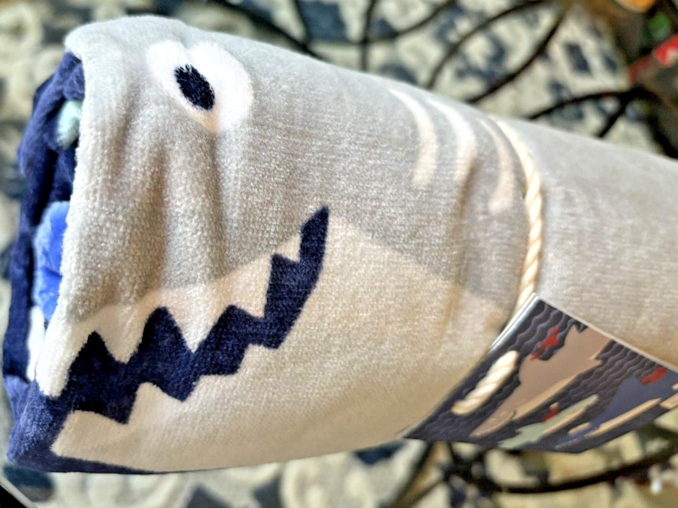 Pottery Barn Disney kid Shark Towel Bath boy school Beach stripe pool space ?? \