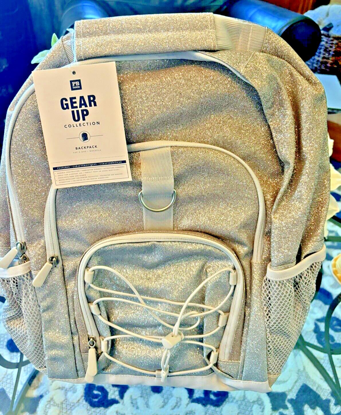School Pottery barn Glitter BACKPACK LARGE princess rainbow Disney+Bag ?? 1