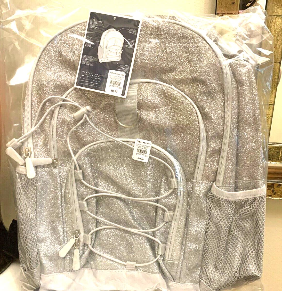 School Pottery barn Glitter BACKPACK LARGE princess rainbow Disney+Bag ?? 1