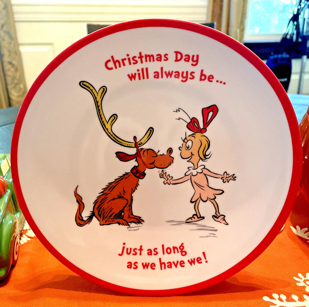 Pottery Barn Disney Grinch Holiday gift Seuss Christmas party plate school m