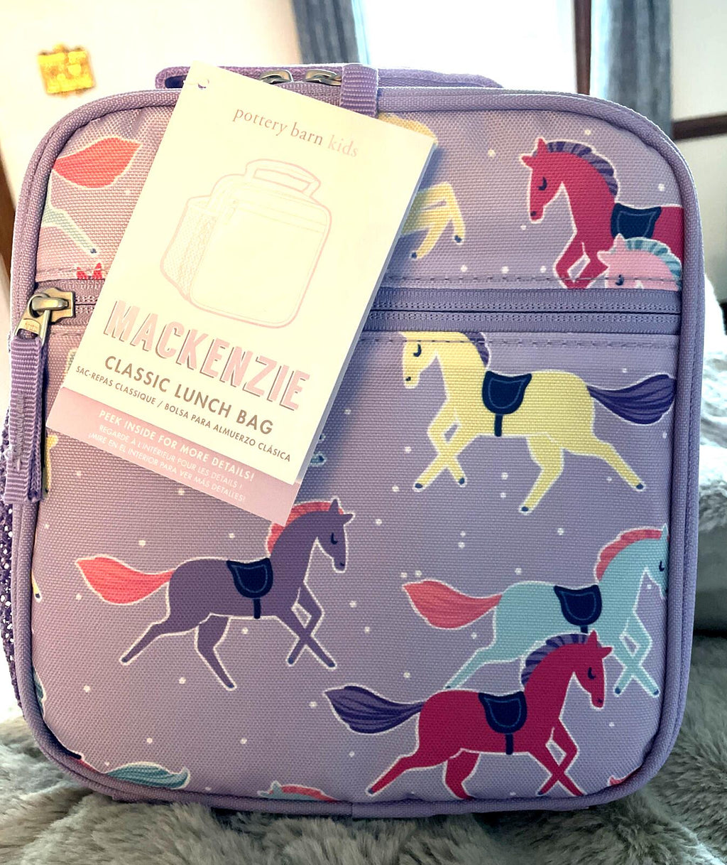 Pottery Barn School LUNCH BAG Disney Mackenzie Rainbow unicorn Princess girl -