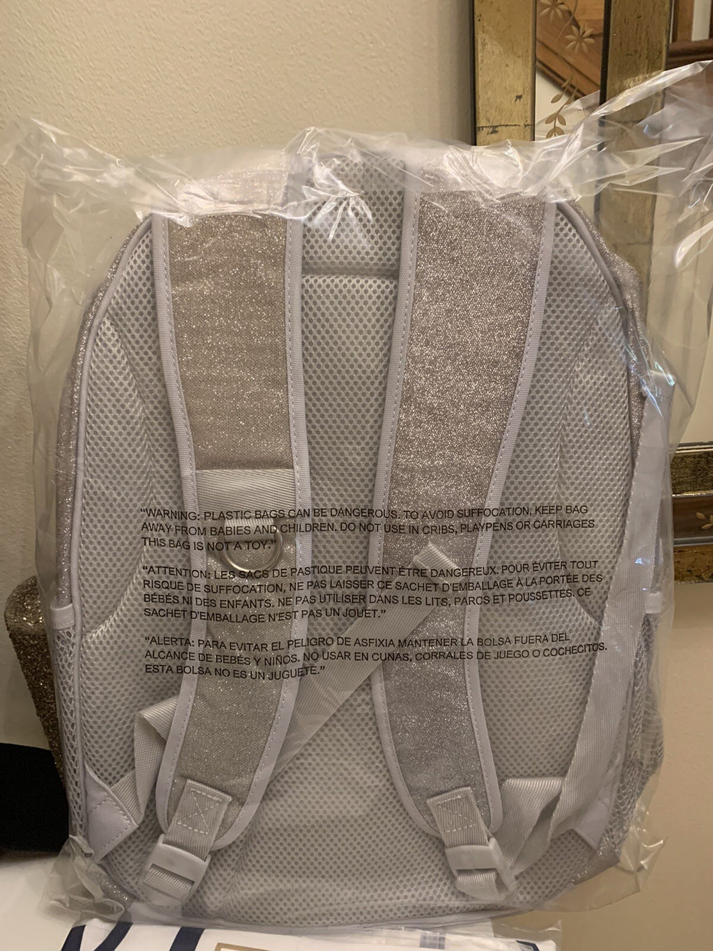 School Pottery barn Glitter BACKPACK LARGE princess rainbow Disney+Bag ?? 1