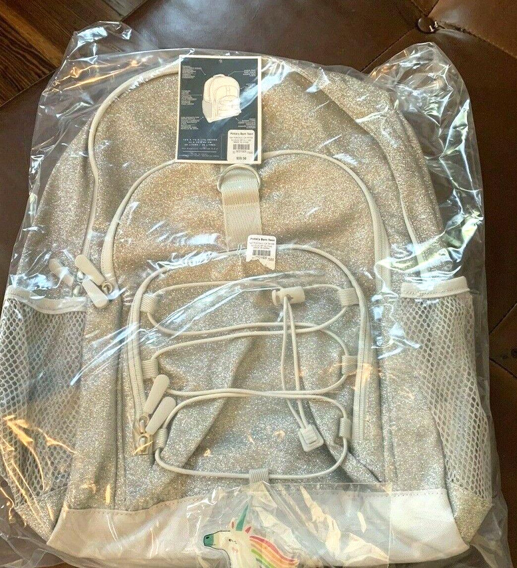 School Pottery barn Glitter BACKPACK LARGE princess rainbow Disney+Bag ?? 1