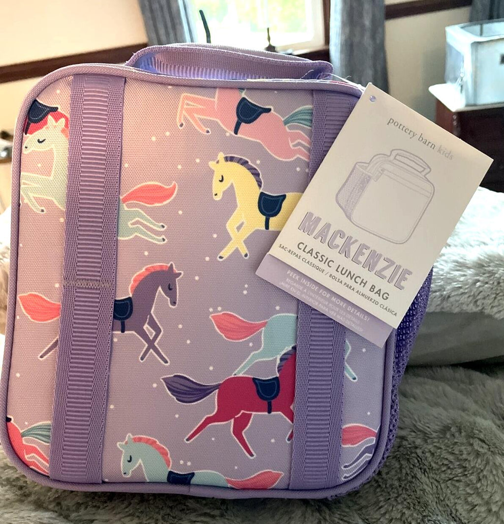 Pottery Barn School LUNCH BAG Disney Mackenzie Rainbow unicorn Princess girl -
