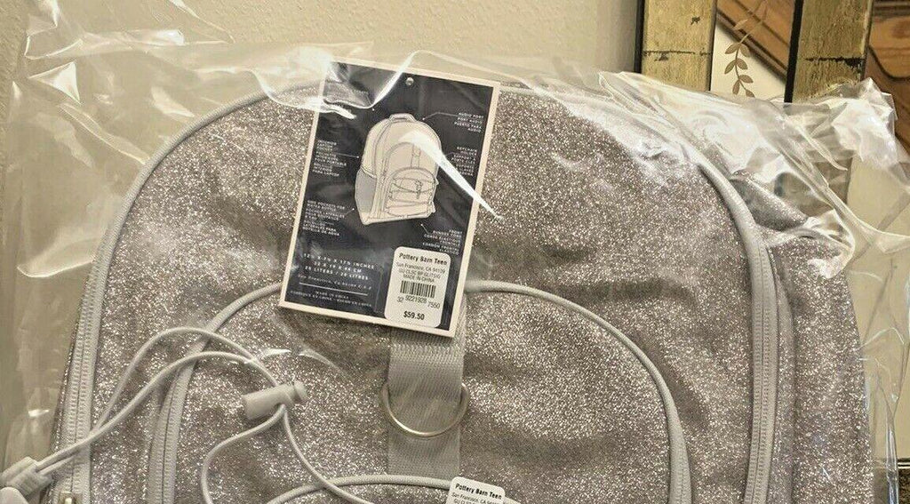 School Pottery barn Glitter BACKPACK LARGE princess rainbow Disney+Bag ?? 1