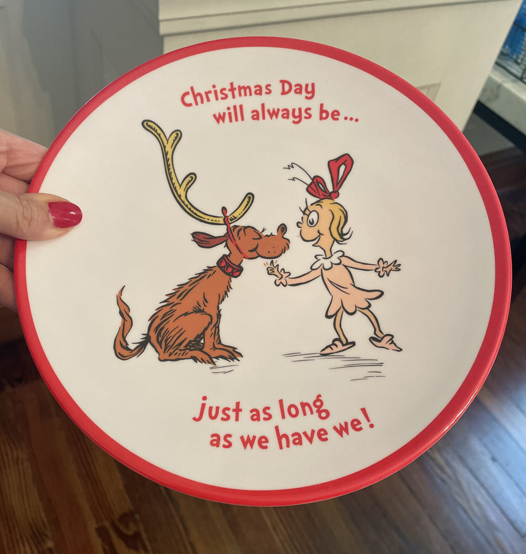 Pottery Barn Disney Grinch Holiday gift Seuss Christmas party plate school m