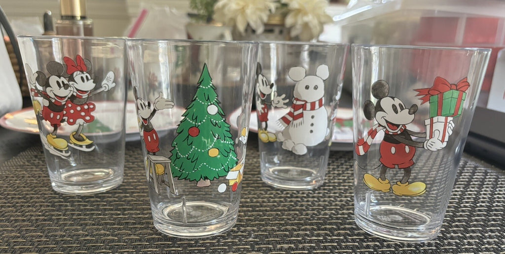 Disney Pottery Barn Mickey Mouse holiday Christmas Peanut gift kid Cup SET 4 '
