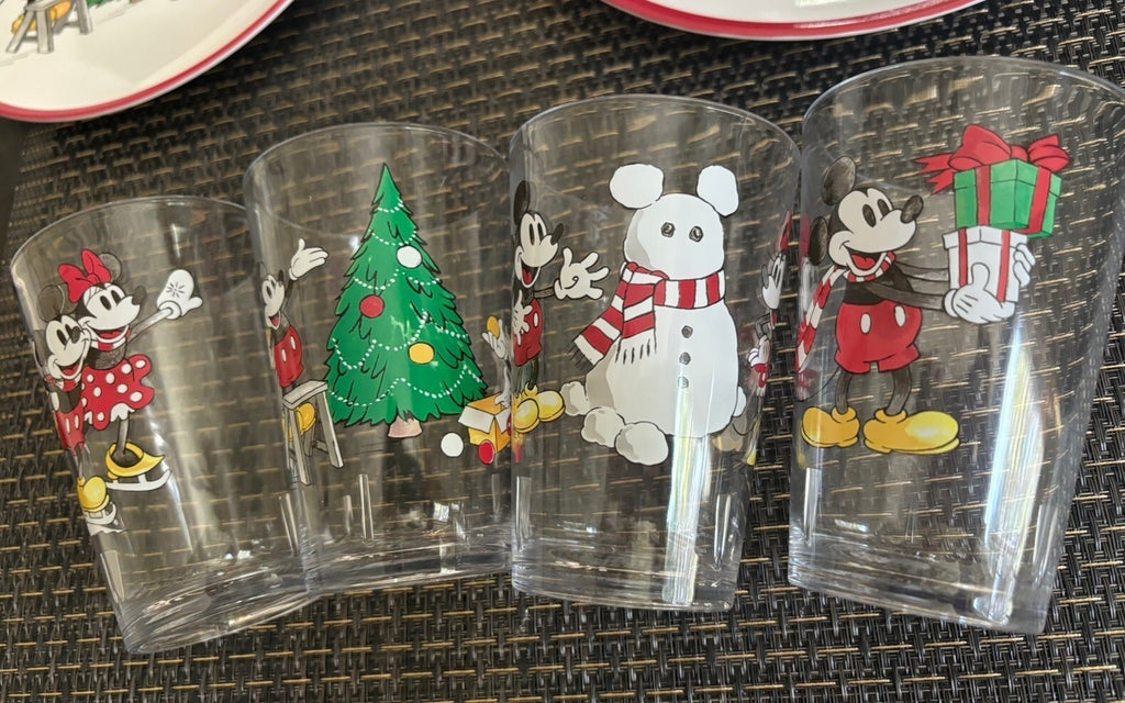 Disney Pottery Barn Mickey Mouse holiday Christmas Peanut gift kid Cup SET 4 '