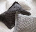 Pottery Barn Belgian FLAX Linen Pillow Sham Diamond Gray Disney SET 2 holiday -