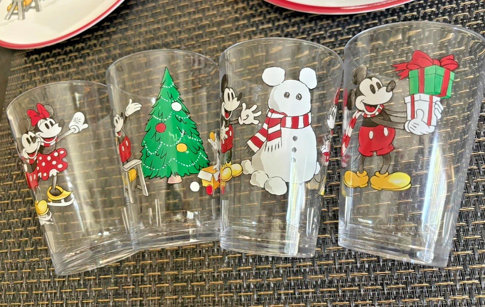 Pottery Barn holiday Christmas Mickey Mouse Minnie Disney party Kid Cup Set 4
