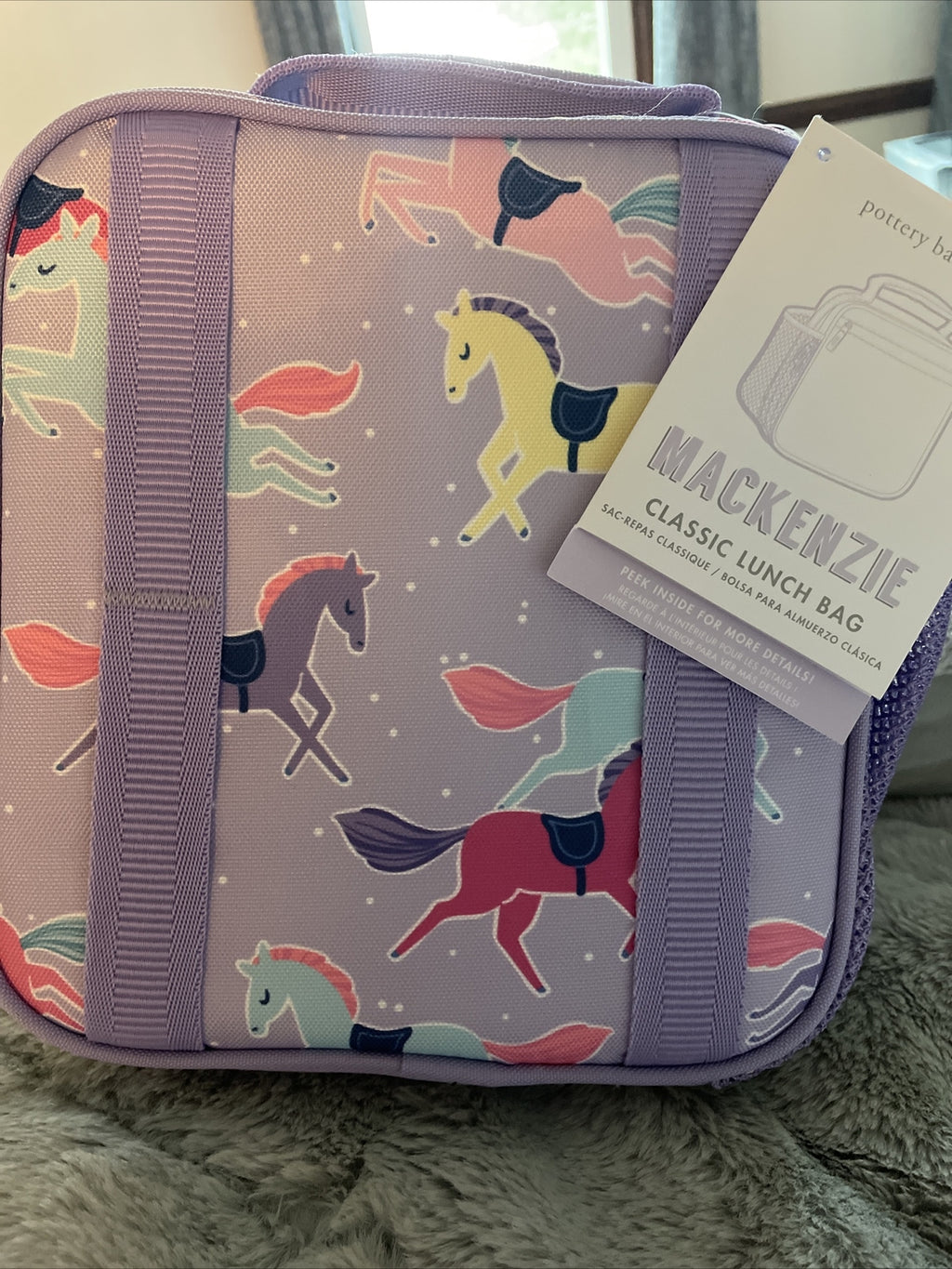 Pottery Barn School LUNCH BAG Disney Mackenzie Rainbow unicorn Princess girl -