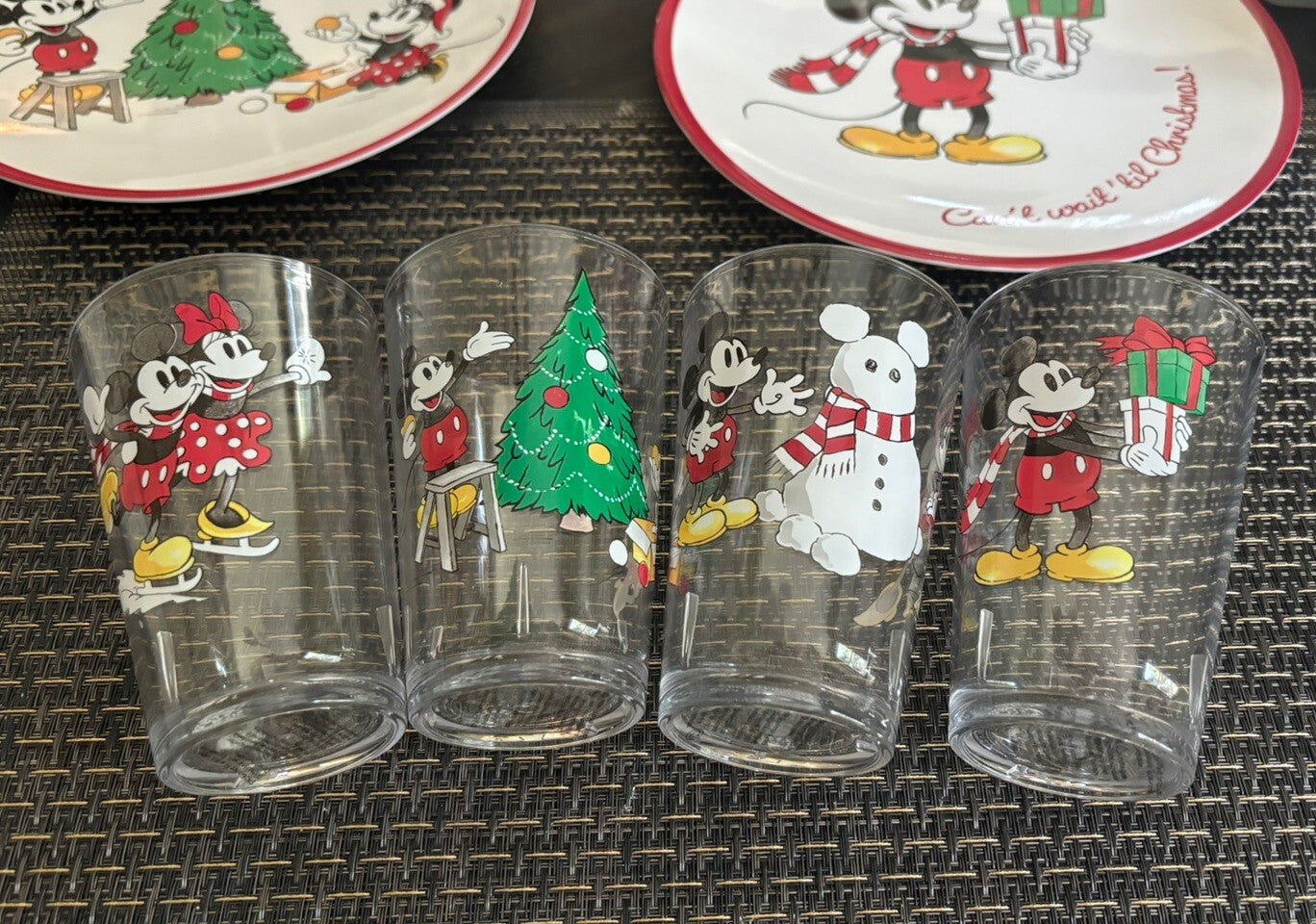 Disney Pottery Barn Mickey Mouse holiday Christmas Peanut gift kid Cup SET 4 '