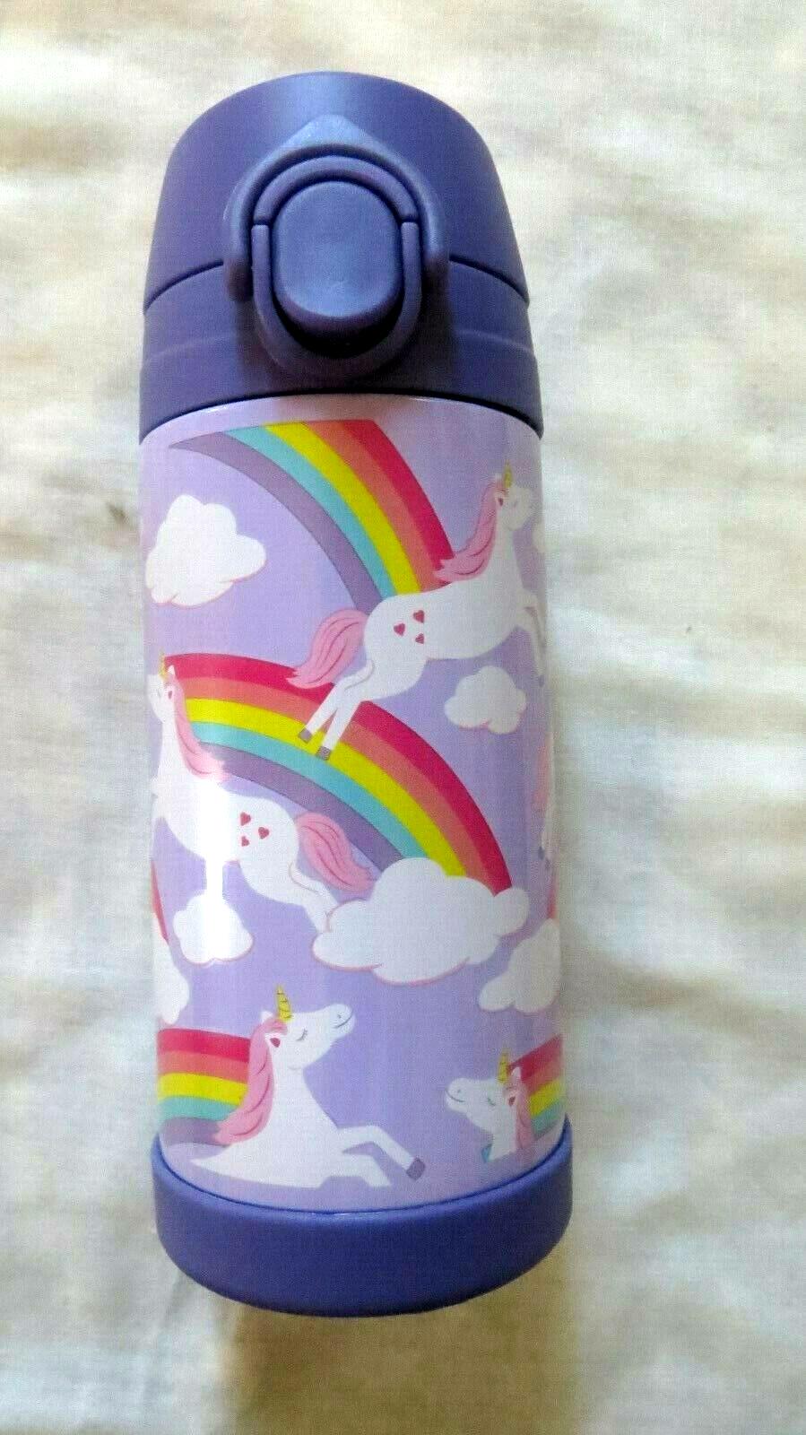 Pottery barn School girl Rainbow unicorn Disney WATER BOTTLE gift travel kids ,