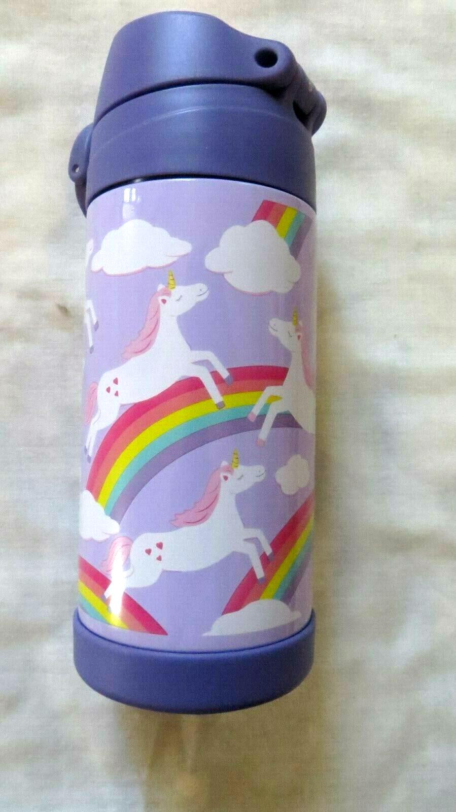Pottery barn School girl Rainbow unicorn Disney WATER BOTTLE gift travel kids ,