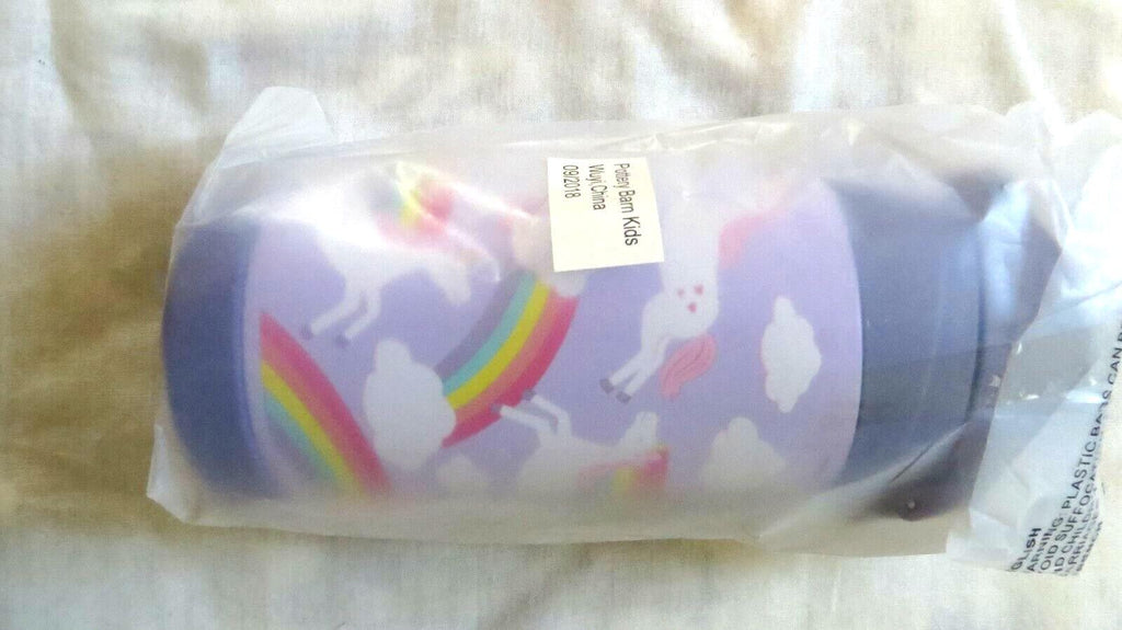 Pottery barn School girl Rainbow unicorn Disney WATER BOTTLE gift travel kids ,