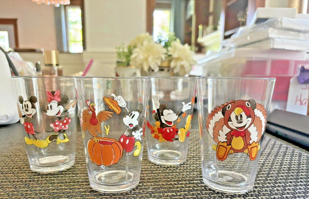 Pottery Barn holiday Mickey Mouse Minnie Disney party Kid Cup Thanksgiving Set 4