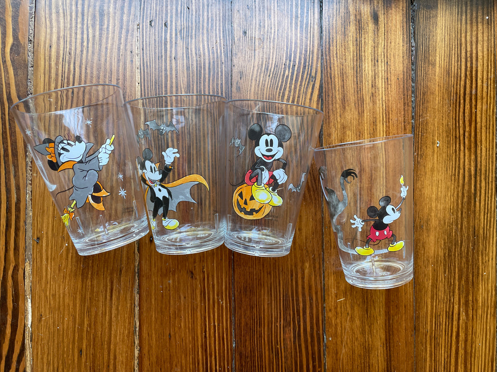 Pottery Barn Mickey Mouse Cup Halloween Disney holiday gift Pumpkin bat SET 4
