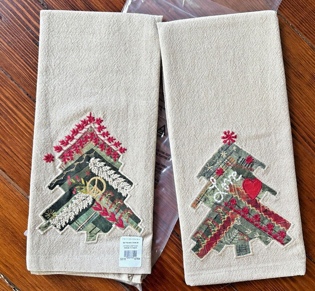 Pottery barn towel hand kitchen bath holiday Christmas Disney party Gift SET 2
