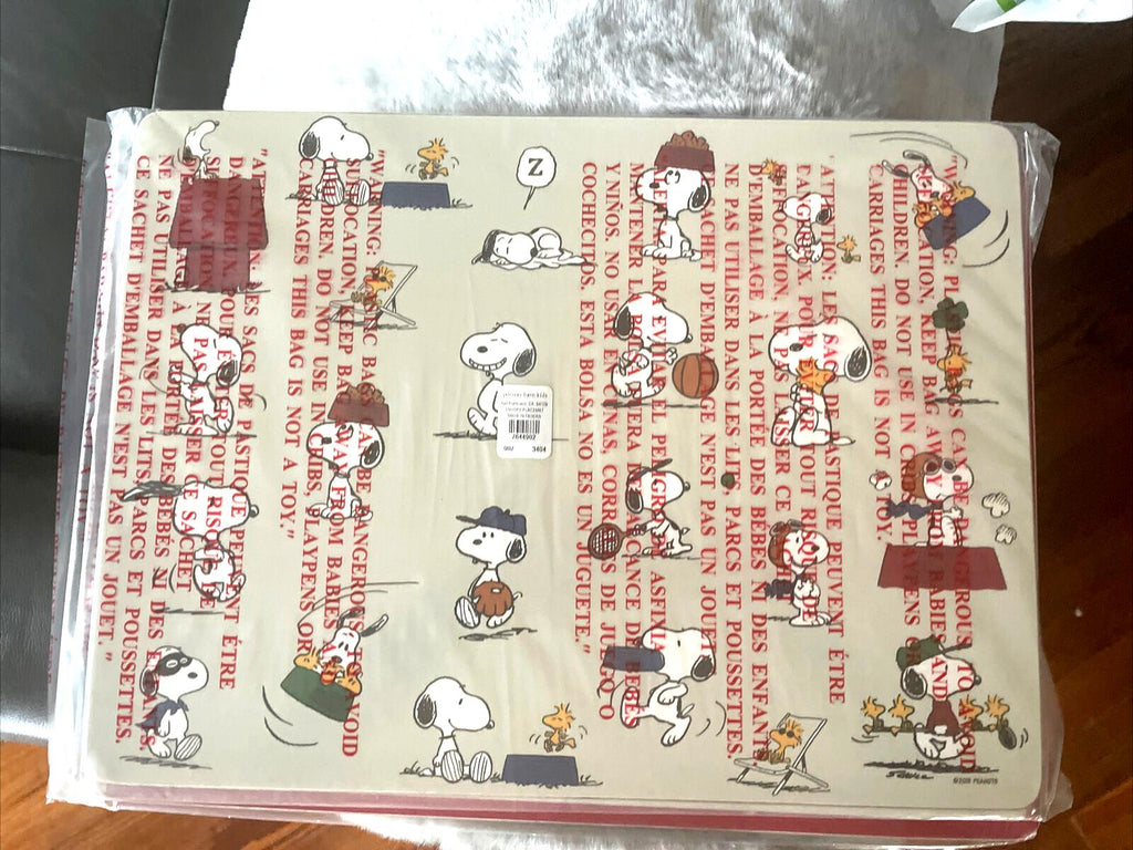 Snoopy Disney Pottery Barn placemat holiday sport soccer baseball school kid .