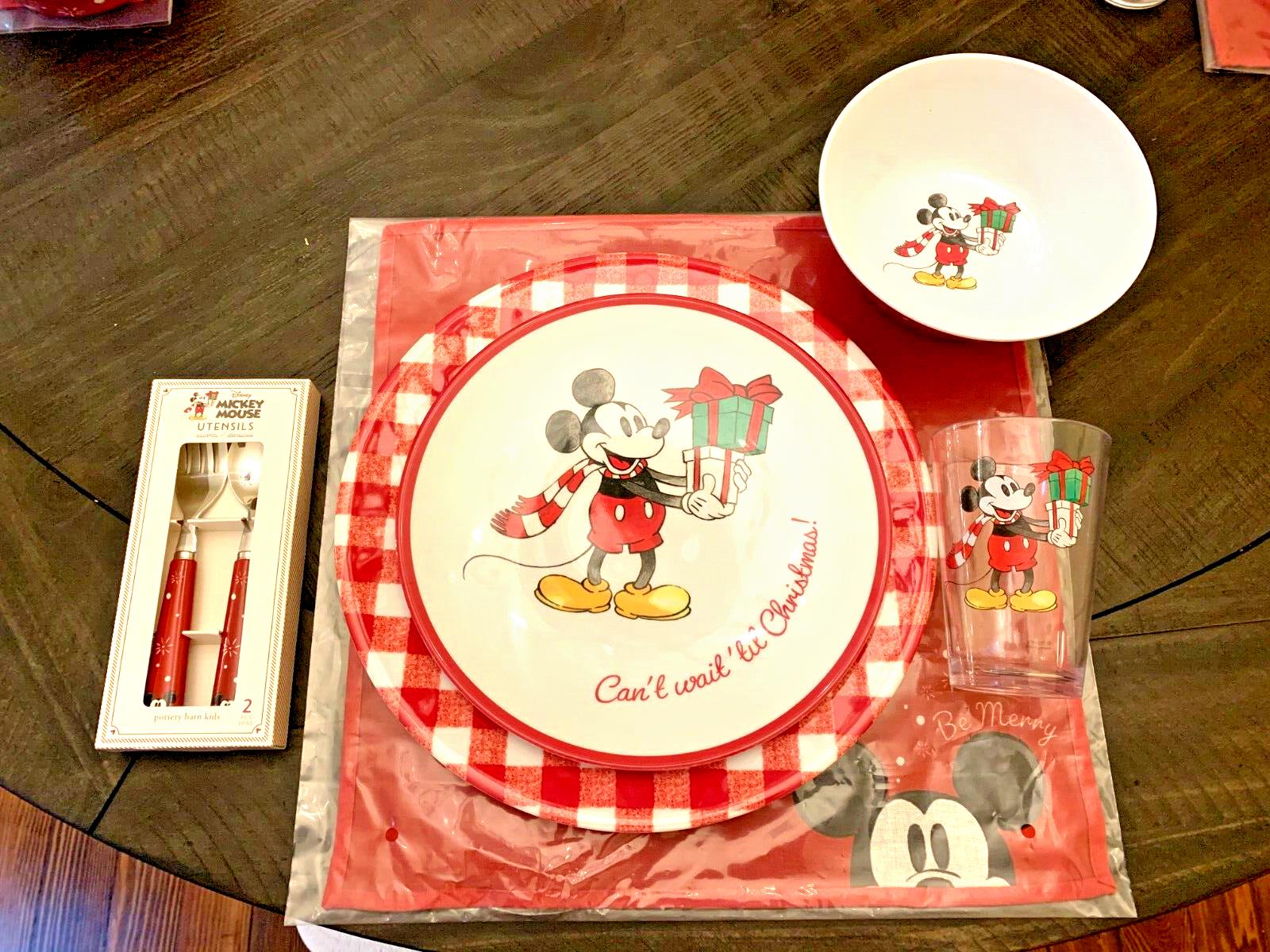 Pottery Barn Mickey Mouse Disney Dinner Plate Christmas holiday gift party kid